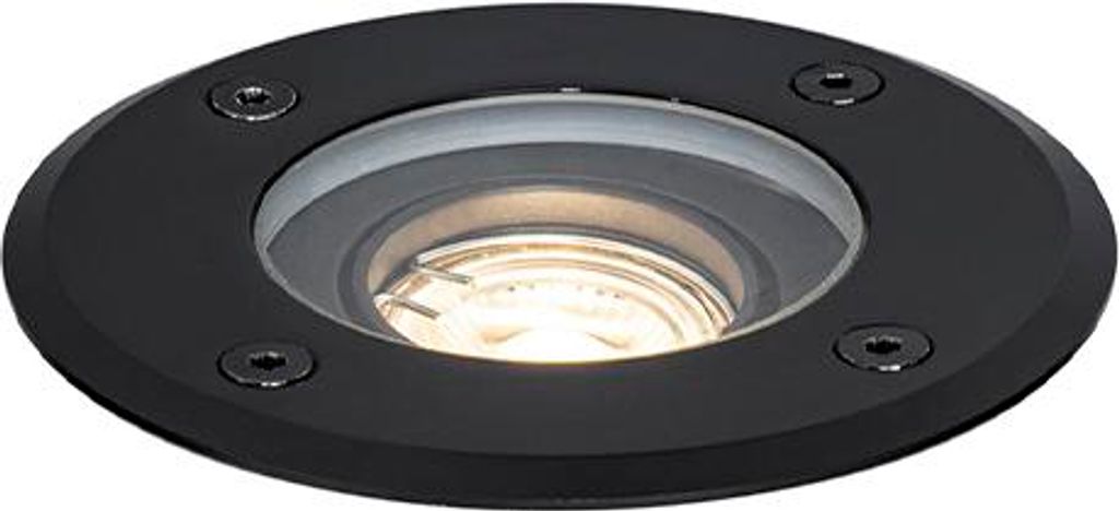 QAZQA - Modern Moderner Außen-Bodenstrahler Außen Befahrbar schwarz 35 mm verstellbar IP65 - Delux I Außenbeleuchtung - Edelstahl Rund - LED gee...