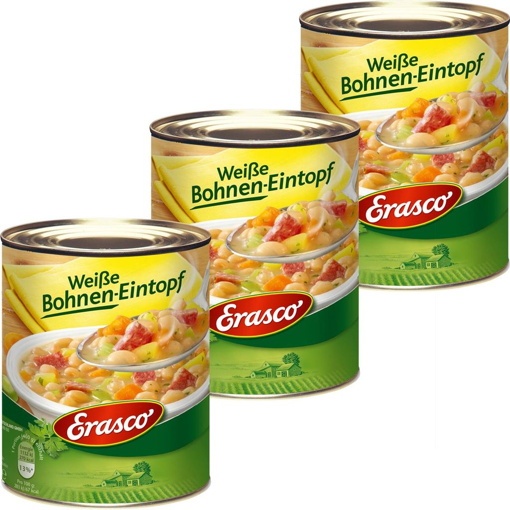 Erasco Weiße Bohnen Eintopf mit feiner Salami und Gemüse Produktbild 