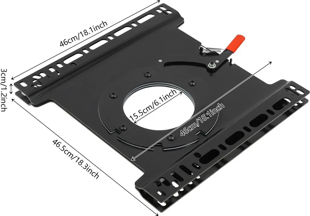 Console de Siège Pivotante à 360° en Acier Noir - Usage Professionnel