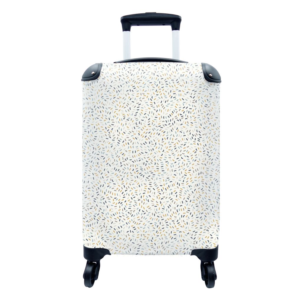 MuchoWow Koffer Handgepäck Trolley Rollkoffer Kleine Reisekoffer mit 4 Rollen - Muster - Konfetti - Pastell - Cabin Size < 55x40x23 cm & 55x40x2...