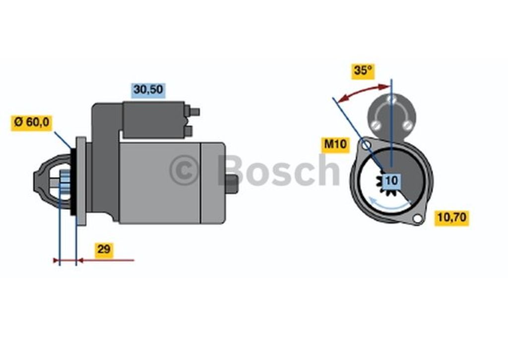 BOSCH 0 986 019 500 Starter Anlasser 1,4kW passend für Produktbild 
