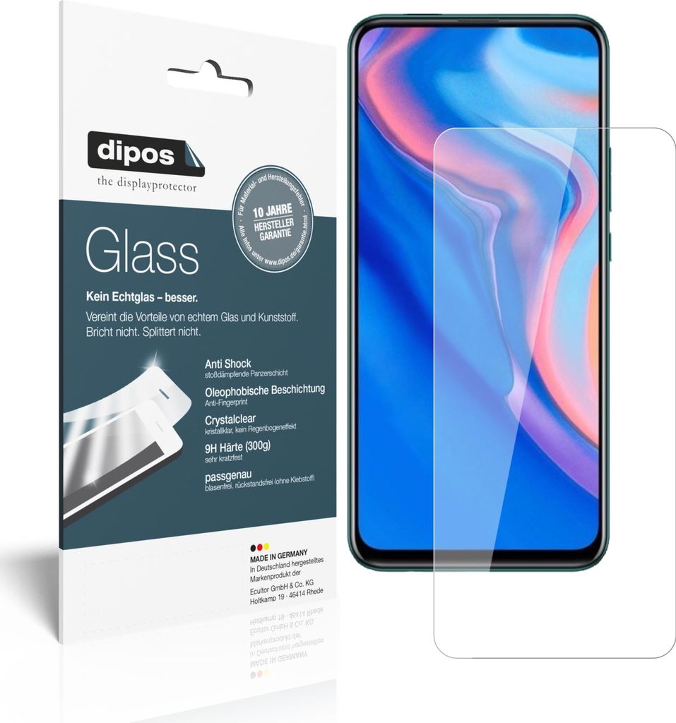 2x Schutzfolie für Huawei P Smart Pro (2019) - Anti-Shock 9H Folie dipos Glass Kunststoffglas