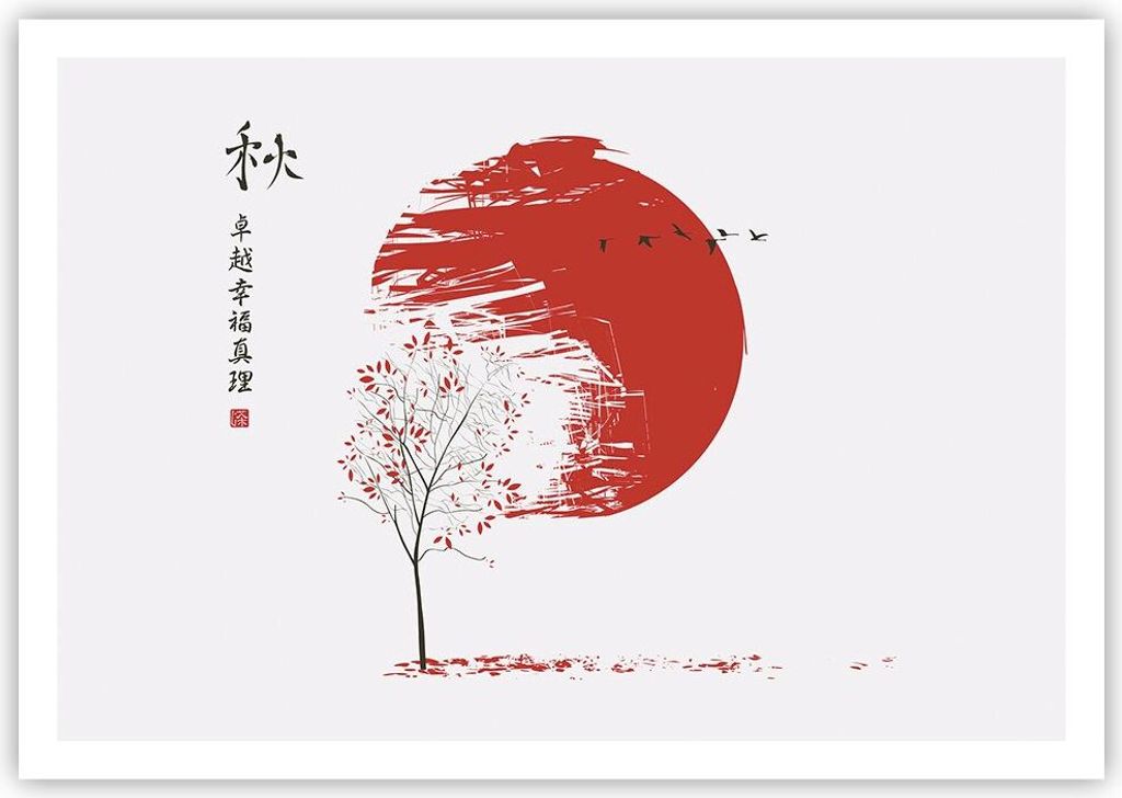 Poster - Poster ohne Rahmen - Japan Blume Kirschen - 100x70 Produktbild 