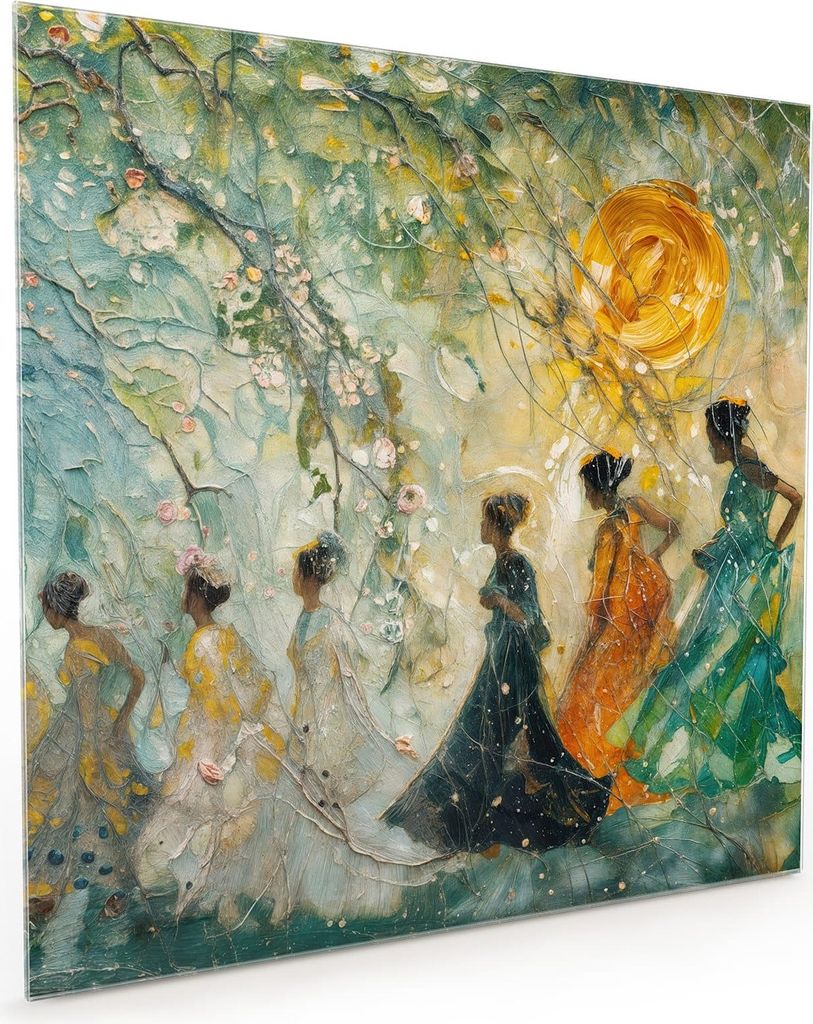 Küchenrückwand Spritzschutz Glas mit Motiv Festliches Gemälde 40 x 40 cm