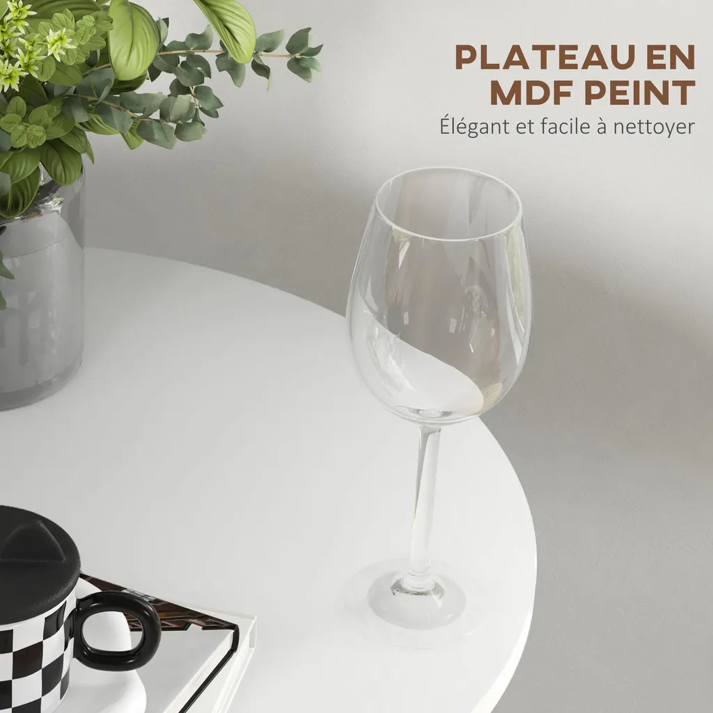 Table haute blanche stable et compacte pour studio et cuisine 60 cm - 4