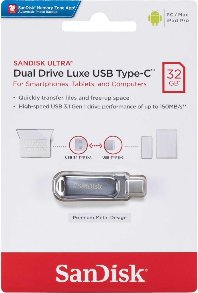 SanDisk Ultra Dual Drive Luxe - Unità flash USB - 32 GB - Immagine del prodotto 