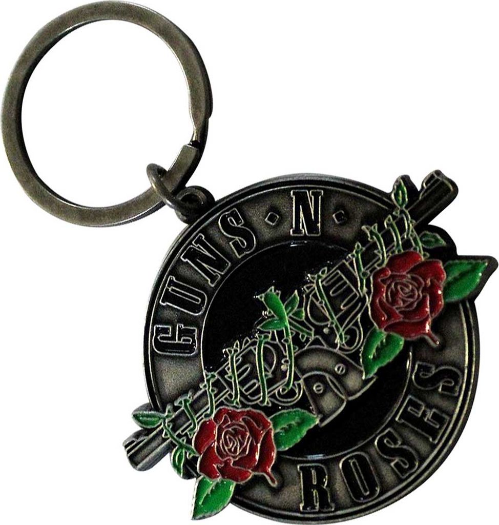 Guns N Roses - Schlüsselanhänger Kreis-Logo RO11753 (Einheitsgröße) (Schwarz/Silber)