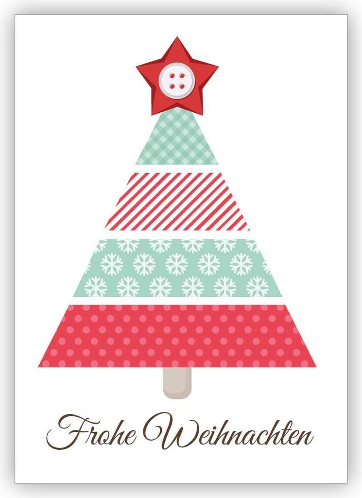 4x Tolle Weihnachtskarte für Bastel Feen mit Weihnachtsbaum: Frohe Weihnachten