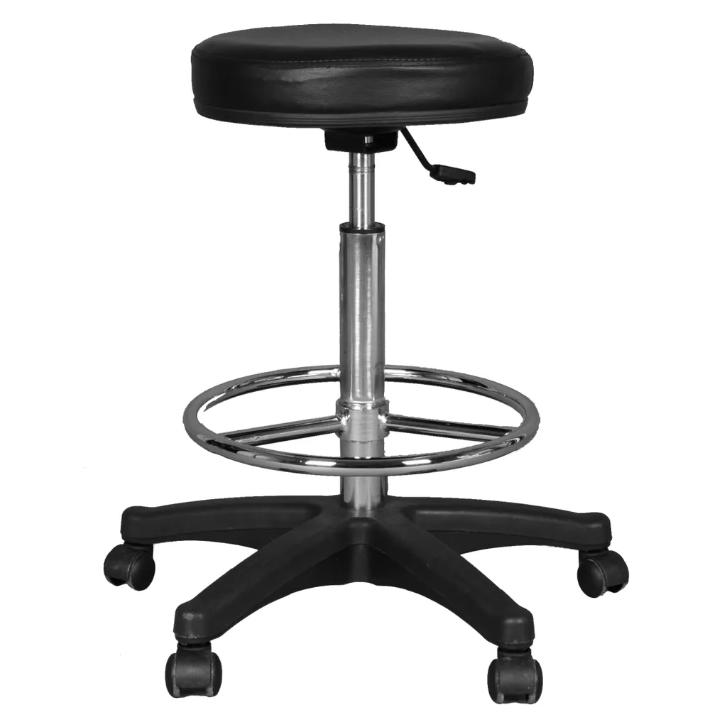 Walimex Tabouret Rotule en Similicuir Noir - Siège Pivotant de Qualité