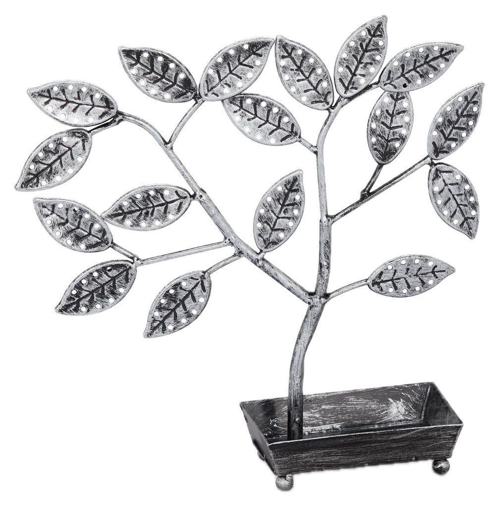 Arbre à bijoux Relaxdays avec plateau, porte-boucles Image du produit 