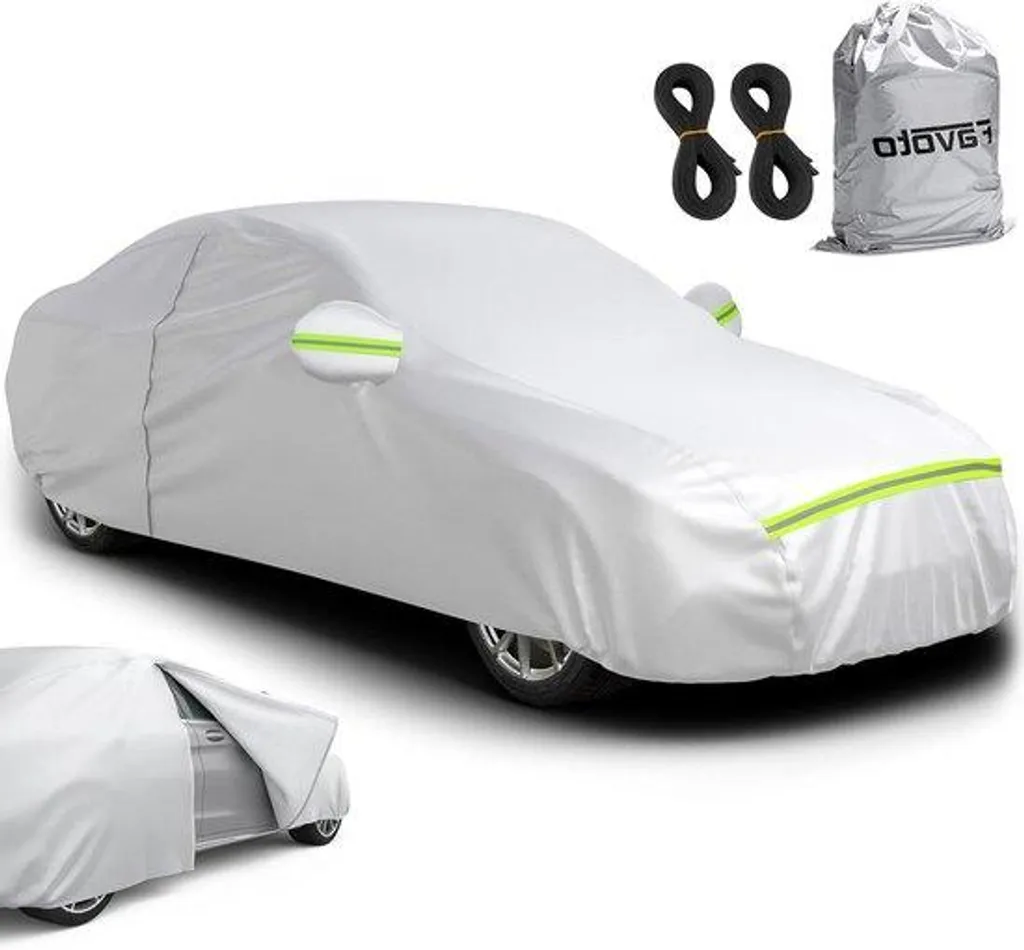 Couverture voiture imperméable 490x190 cm en tissu Oxford argenté