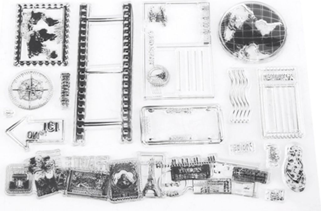 Einfach zu Verwendende Transparente Briefmarkenset - Gesundes Silikonmaterial - Erde, Karte, Postkarte und Briefmarken - fr Handwerks- und Schnitts...