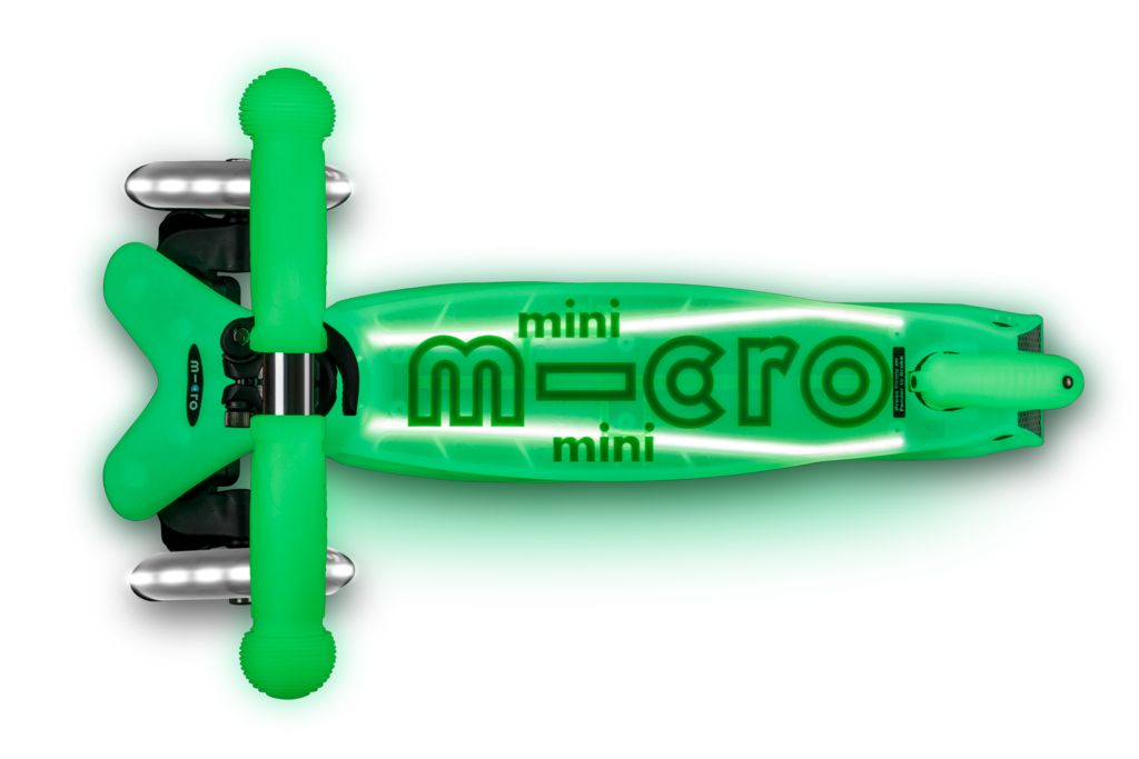 micro Kinderroller | Scooter mit Leuchtrollen | mini micro deluxe glow LED plus icy lime