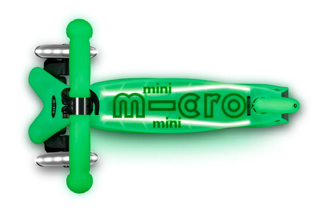 Trottinette 3 Roues Mini Micro Deluxe Glow LED Vert Icy Lime Enfant