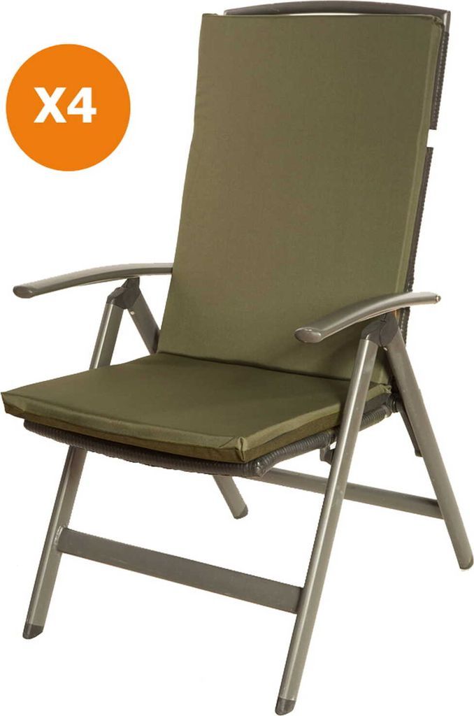 Stuhlkissen 4er set | Sitzkissen 110x47x4cm Grün | sitzkissen gartenmöbel sitzkissen stuhl | stuhlkissen outdoor