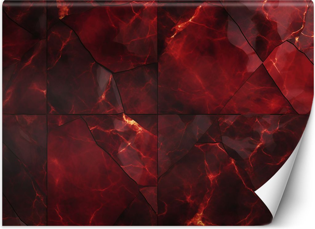 Vlies fototapete Rote Murmel 3D 100x70 cm Feeby Rot inkl. Kleber einfache Montage