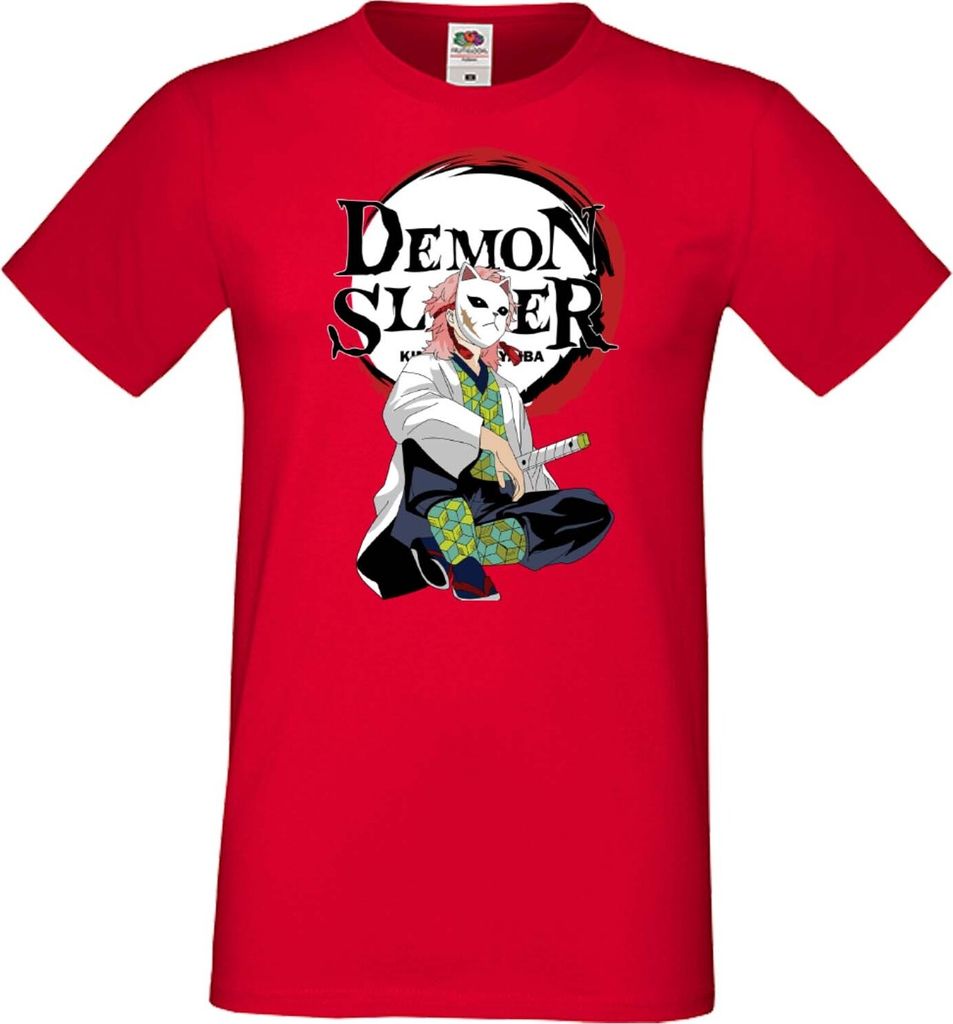 Herren T-Shirt Japan Manga Animation Comics Demon Anime Slayer Sabito Var-022 Sabito, Man L / Rot