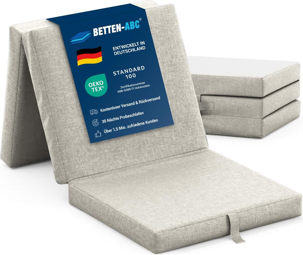 Sun Garden Samba Faltmatratze/Klappmatratze oder Gästematratze in verschiedenen Farben, Farbe: Sand