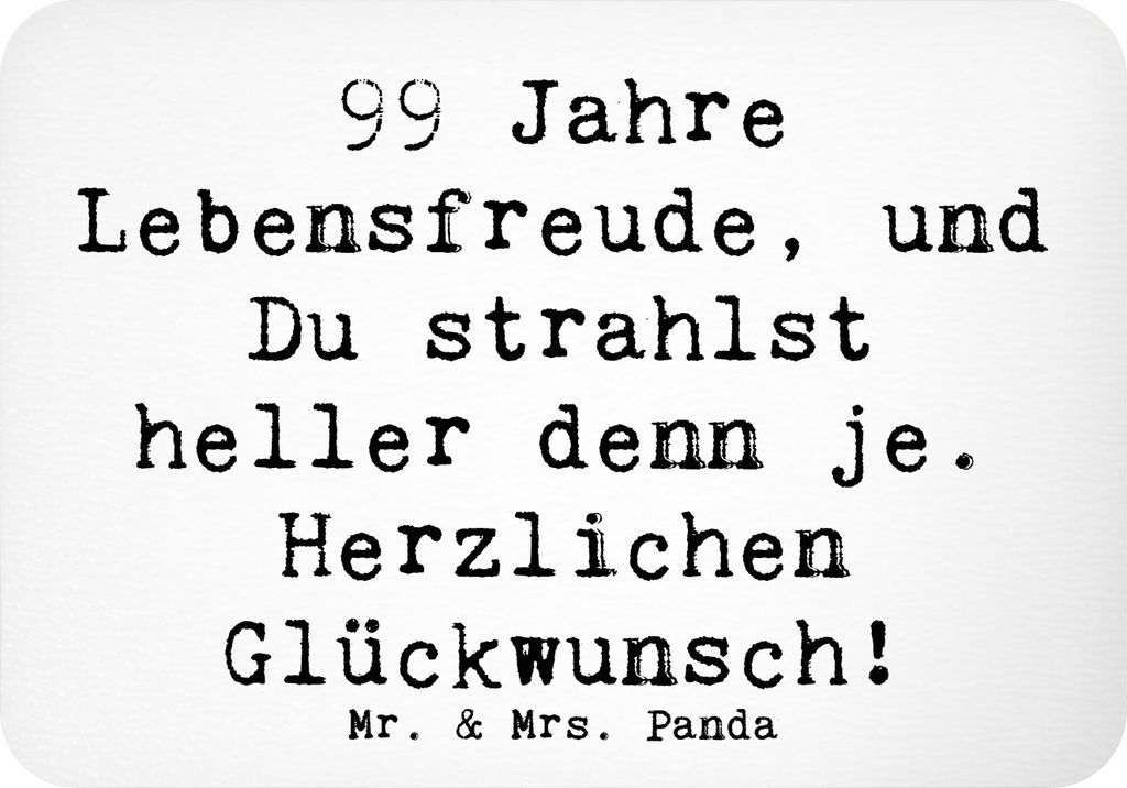 Mr. & Mrs. Panda magnet Spruch 99. Geburtstag Lebensfreude - Weiß - Geschenk, Jubiläum, haftmagnet, Kühlschrankmagnet, Happy Birthday, Meilenste...