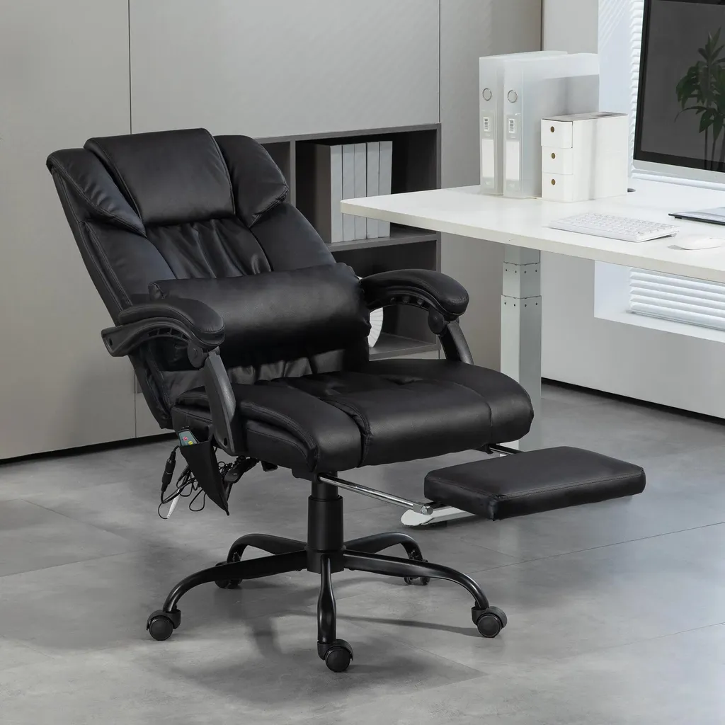 Soulagez votre dos avec cette chaise de bureau massante et inclinable