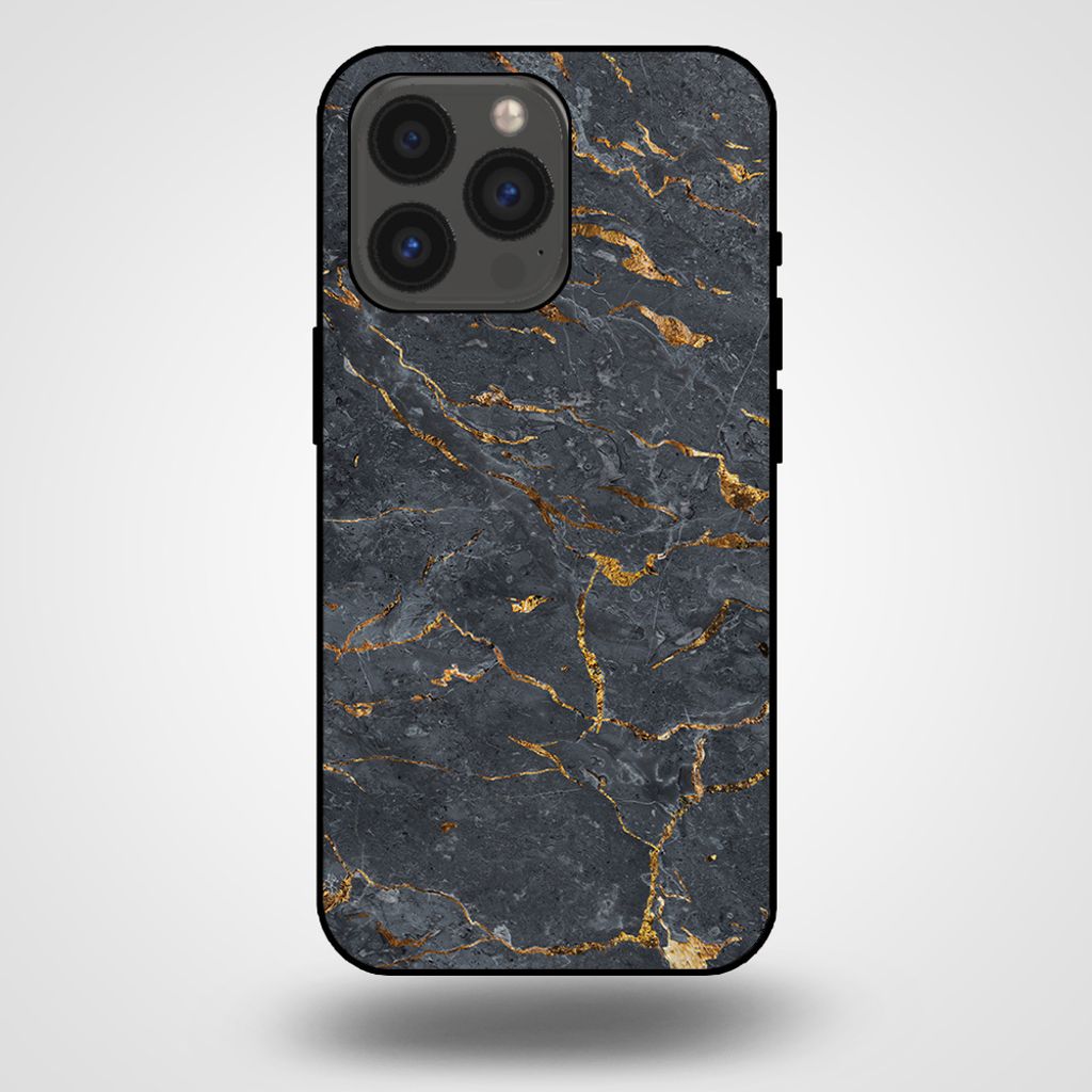 Smartphonica Handyhülle für iPhone 13 Pro mit Marmordruck - TPU-Hülle mit Marmor-Design - Gold Grau