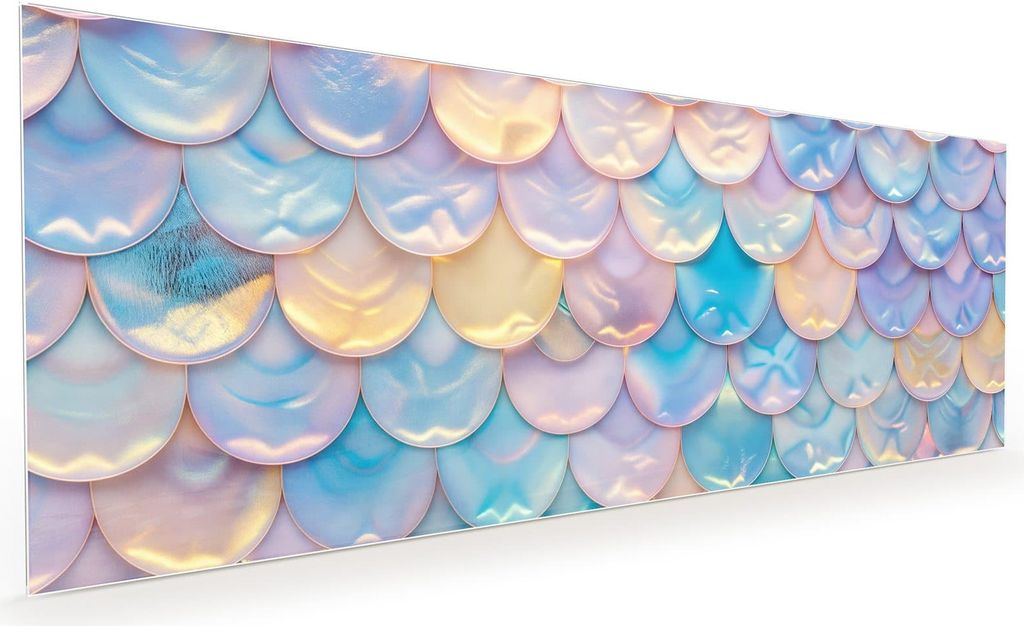 Küchenrückwand Spritzschutz Glas mit Motiv Schuppen Mix Pastell 40 x 40 cm