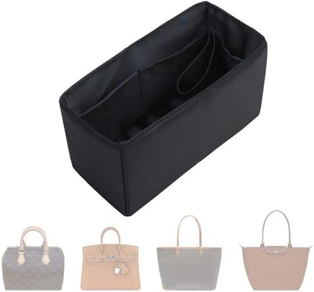 Organiseur de Sac Noir Pliable en Nylon avec Plusieurs Poches Utiles