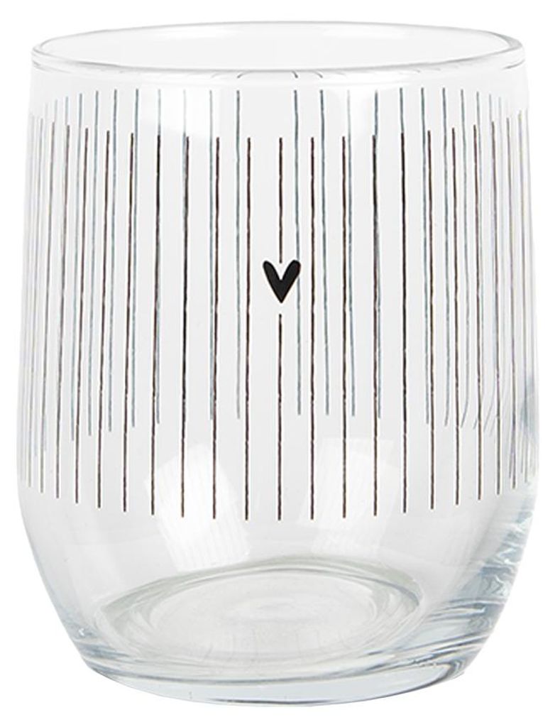 Clayre & Eef Bicchiere d'acqua 300 ml Cuore di vetro Immagine del prodotto 