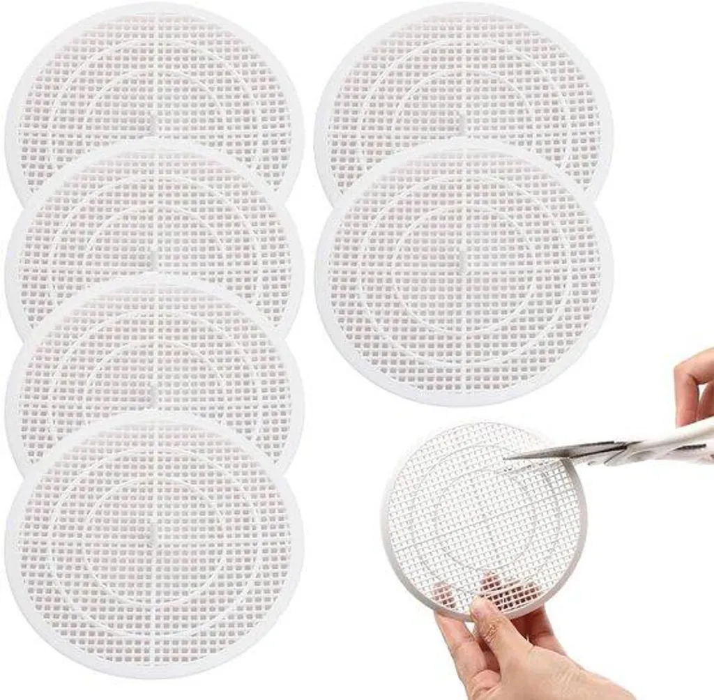 Filtre de douche anti-cheveux en acier inoxydable - Lot de 6 pièces