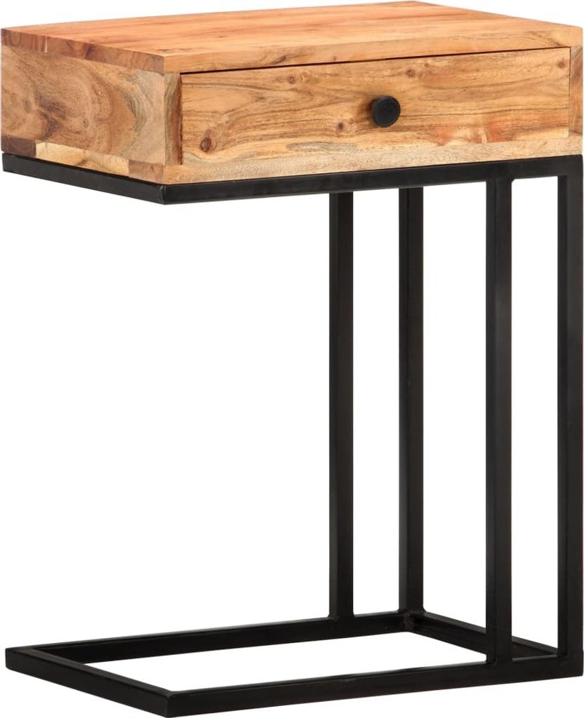 The Living Store Beistelltisch U-Form 45x30x61 cm Akazie Massivholz