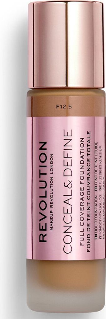 Makeup Revolution Conceal & Define, Oil Free, Foundation, F 12.5, 23ml