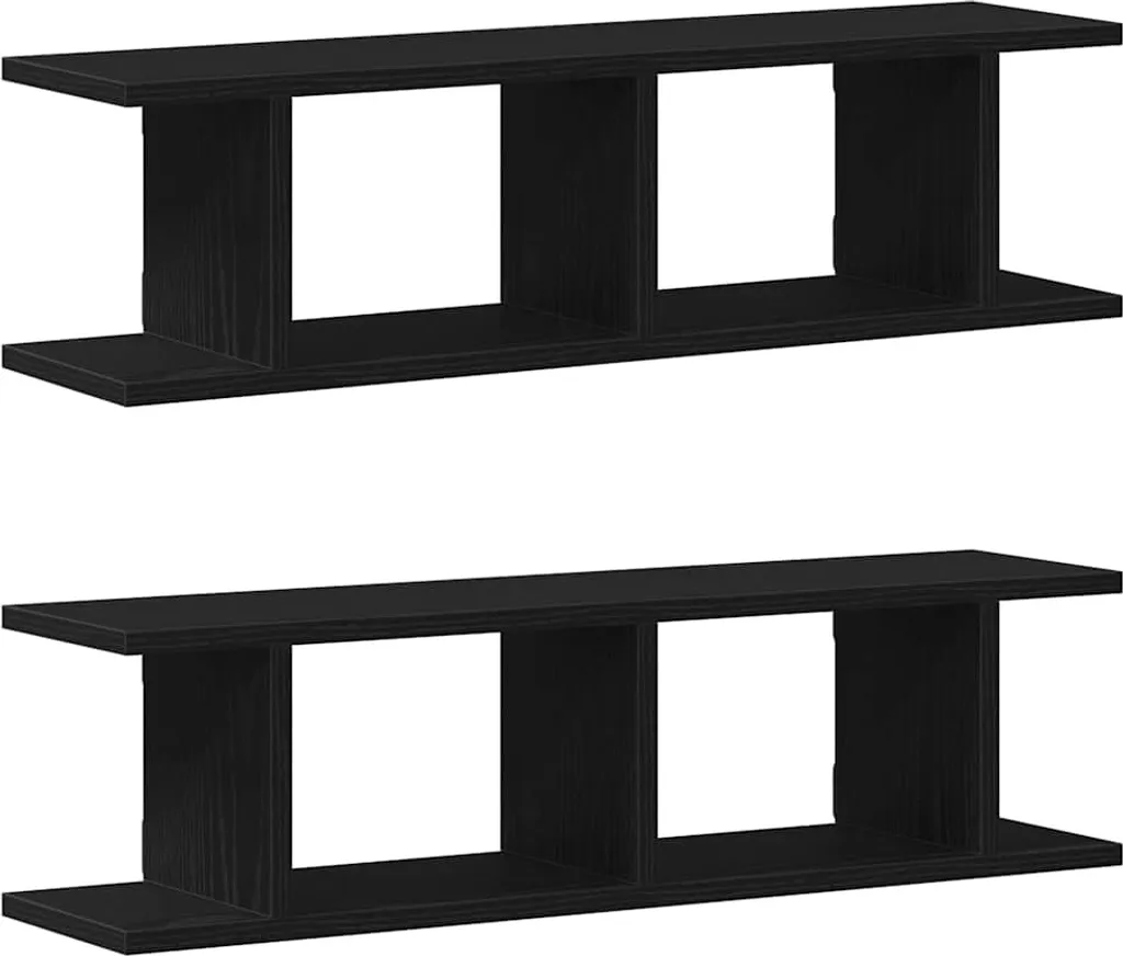 Set 2 Mensole 75cm vidaXL Rovere Nero - Soluzioni Salvaspazio Chic