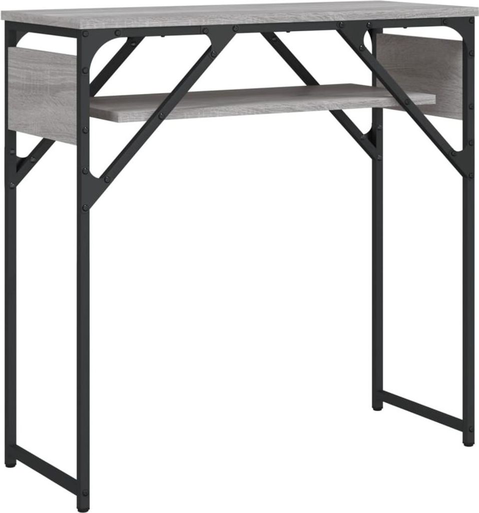 vidaXL Konsolentisch mit Ablage Grau Sonoma 75x30x75cm Holzwerkstoff