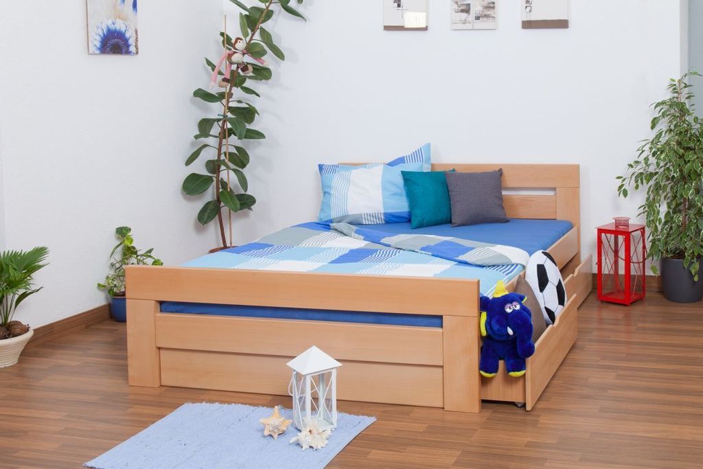 Bettgestell Buche 160 x 200 cm Natur