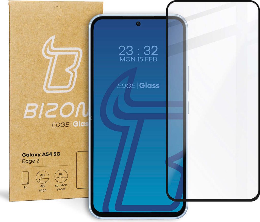 Bizon Glass Edge 2 Panzerglas für Galaxy A54 5G, Schwarz Produktbild 