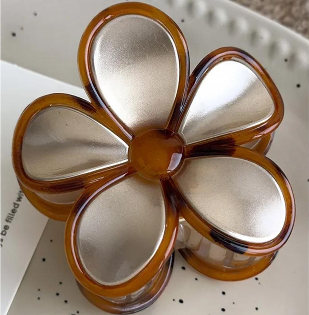 Haarspange Dorothy - Stilvolle braune Blüten-Haarspange für jeden Anlass KP38213