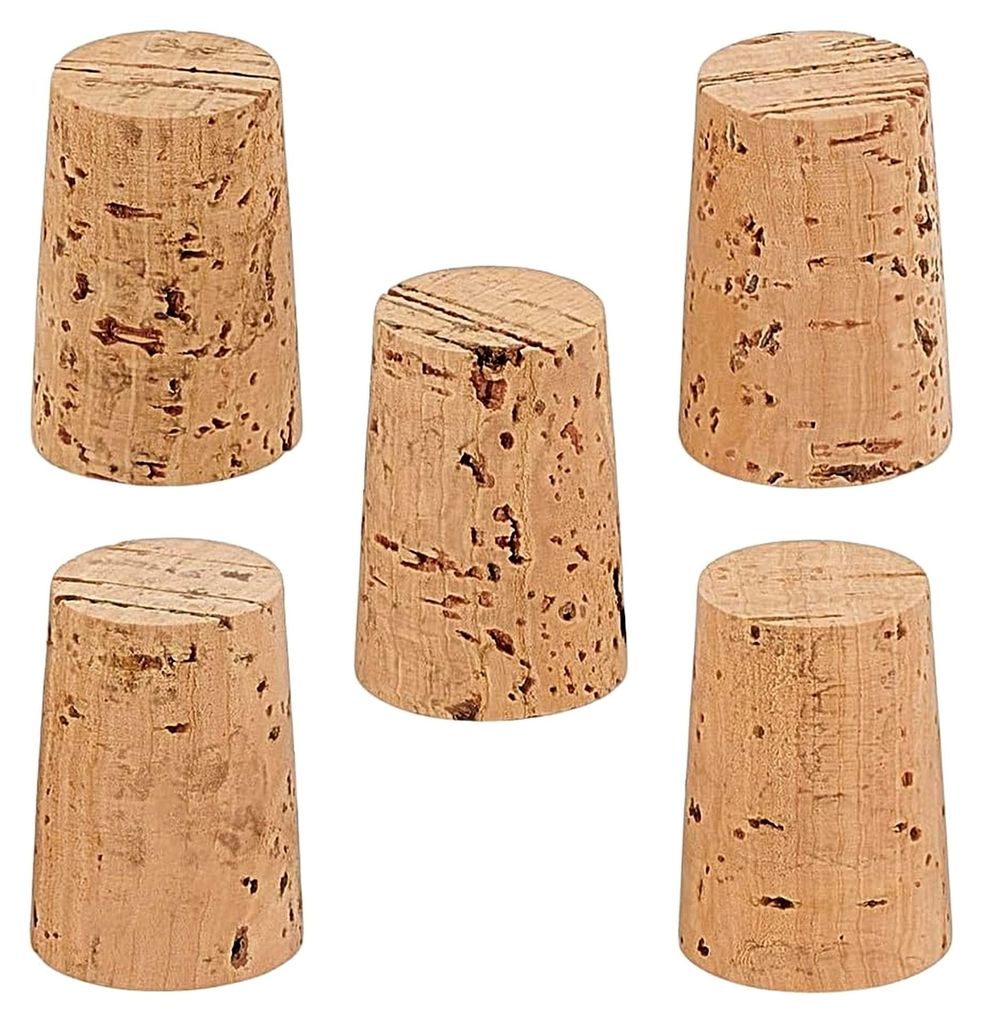 5 Stück Korken 35mm Langer Konischer Flaschenverschluss Aus Eiche Weinfass Lochstopfen Für Weingläser Flaschen Kunsthandwerk 21mm Und 25mm Durch...