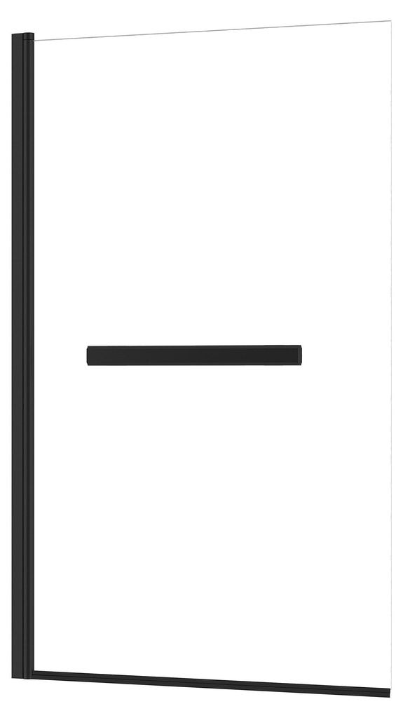 Badewannenaufsatz 70×120 cm, Faltwand, Schwarz, Aluminium, Produktbild 