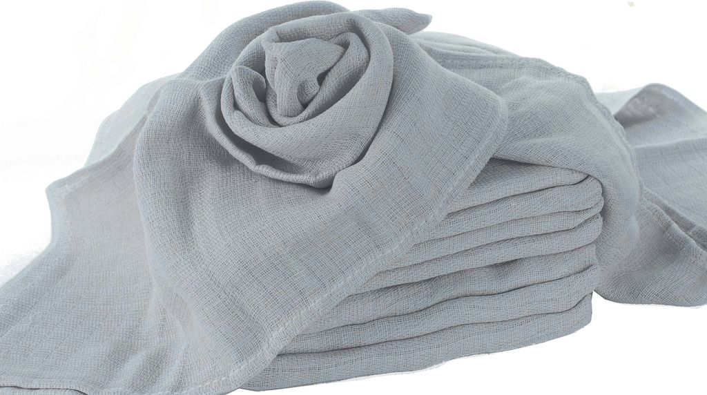 2 Stück Baby Mullwindeln, 100% Baumwolle, grau Produktbild 