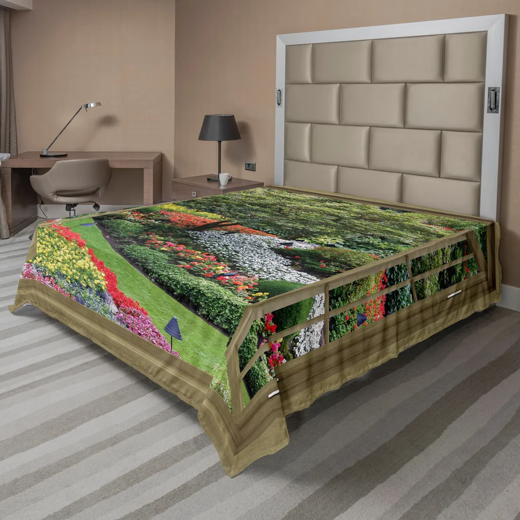 Drap plat ABAKUHAUS motif New York et Brooklyn Bridge, 266x260 cm