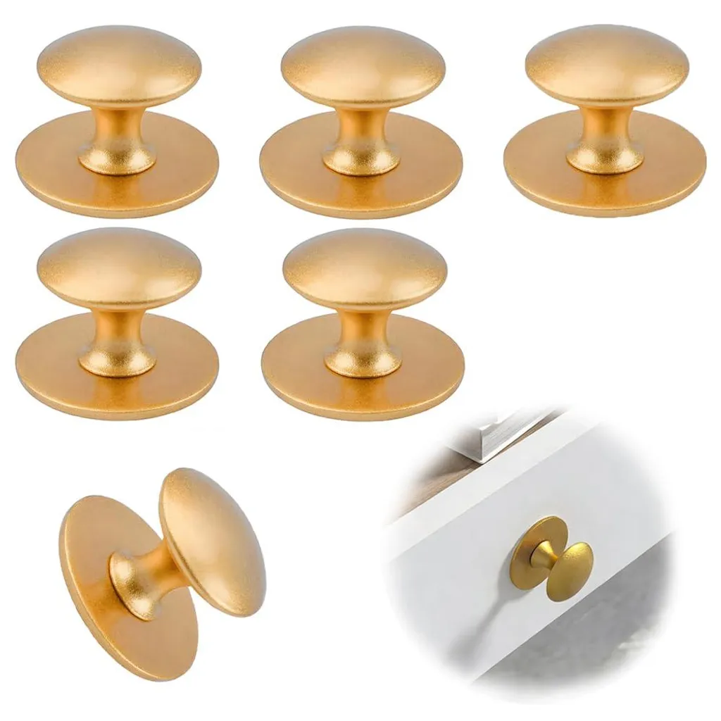 Boutons de meuble inox or sans trou fixation adhésive forte durabilité