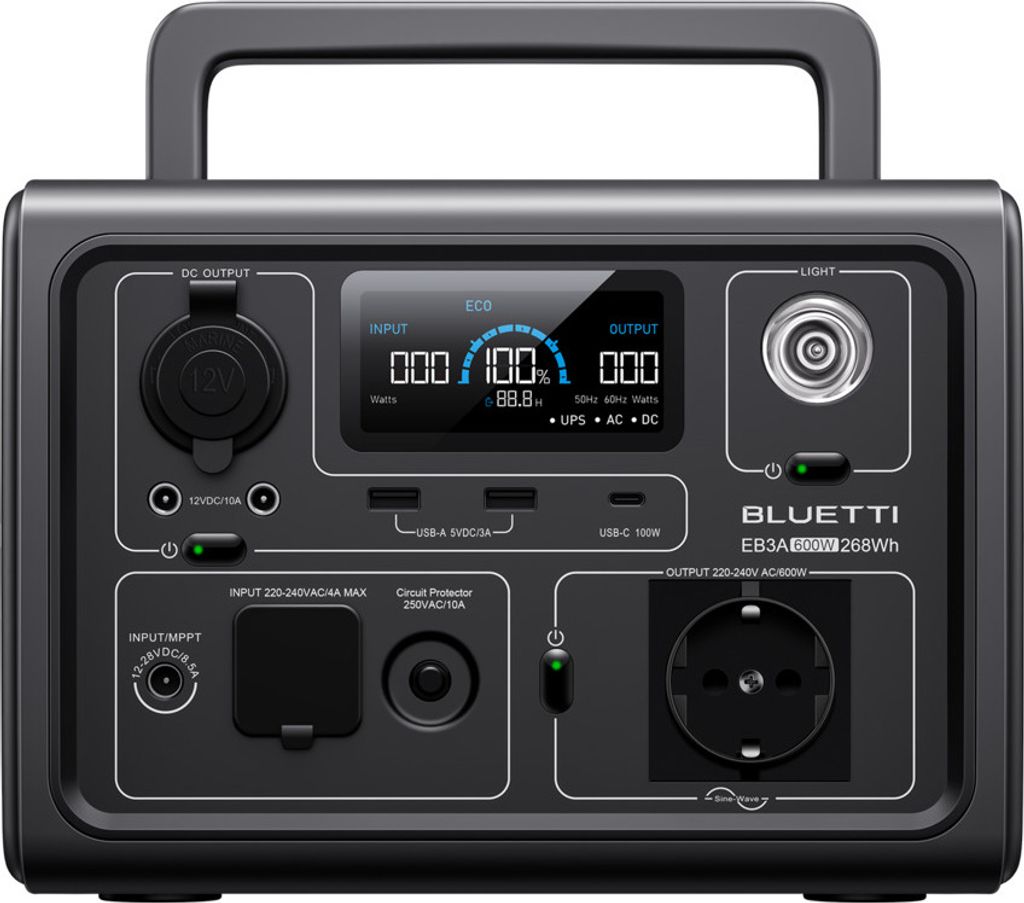 Bluetti Powerstation EB3A 600W / 268Wh Surge 1200W Obrázok produktu 2