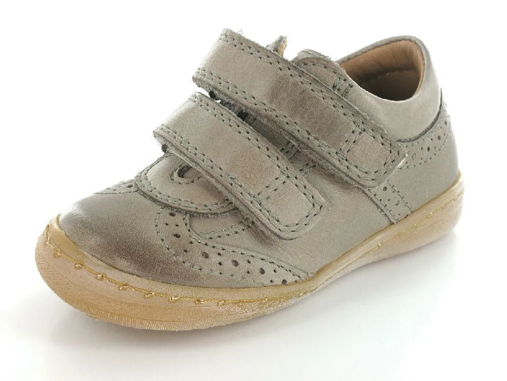 Demi-bottes en cuir gris taille 32 avec fermeture à scratch pratique