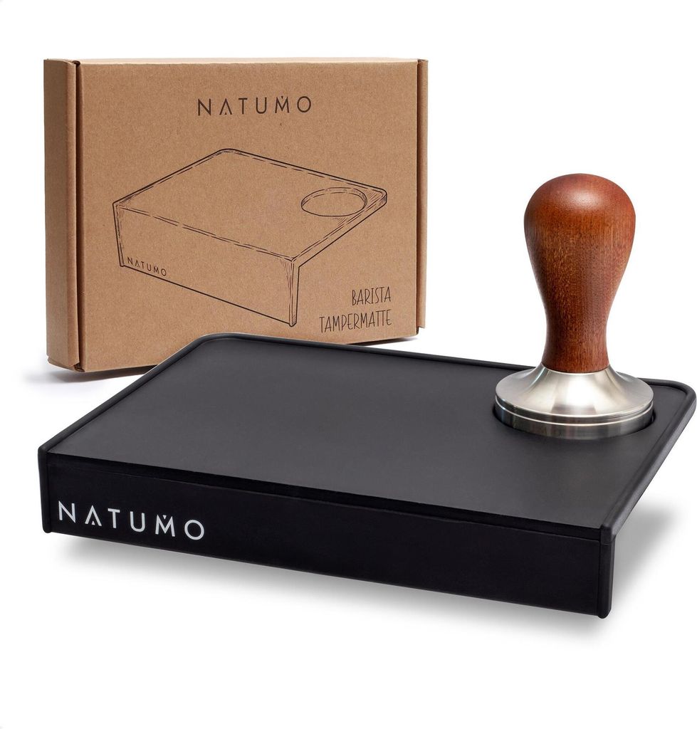 Silikonischer Tamper-Mat (21x15x3cm) mit Anti-Slip-Effekt und Randbeschutz, Barista-Zubehör für Portafilter.