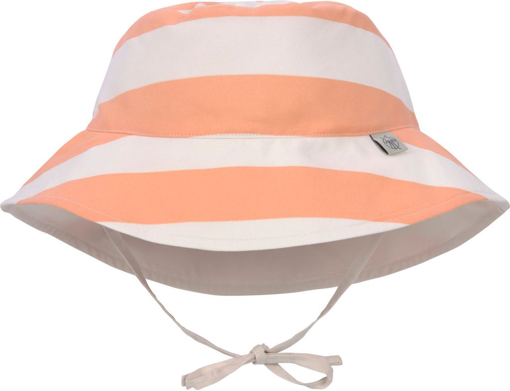 LÄSSIG Baby Sonnenhut Mit Nackenschutz - Strandhut Stripes Olive 3-6 Monate