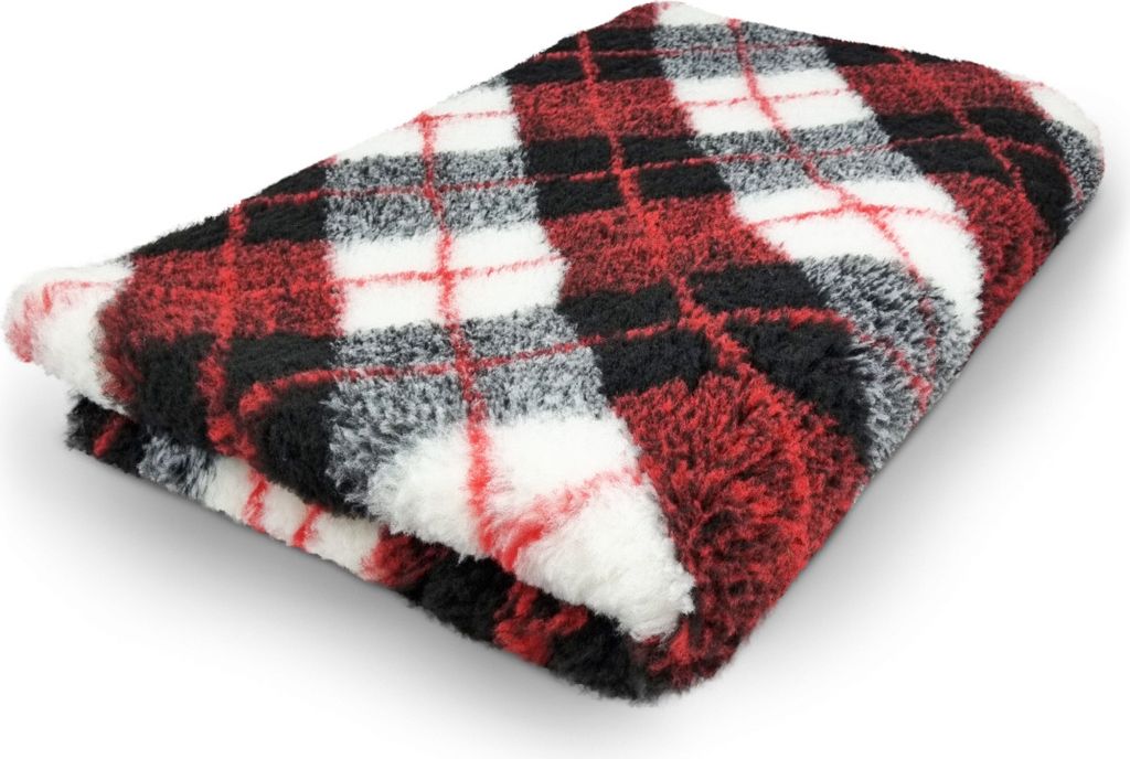Vet Bed Hundebett Karo schwarz grau rot weiß