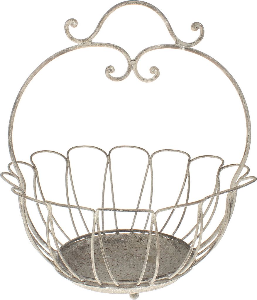 Dekokorb Korb Antik Grau Metall Schale Metallschale Landhaus Metallkorb Deko