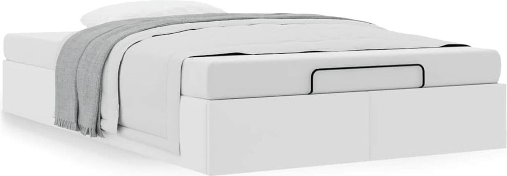 Ottoman-Bett ohne Matratze Weiß 120x200 cm Kunstleder