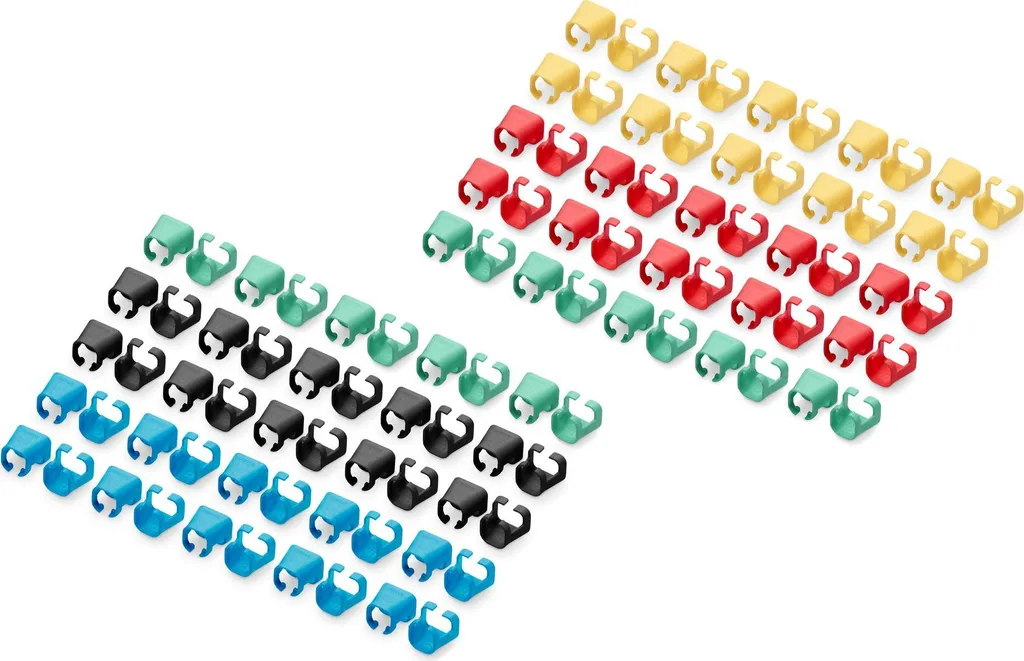 DIGITUS A-CC-M Clip Colorate per Cavi Patch RJ45 - 100 Pezzi Assortiti