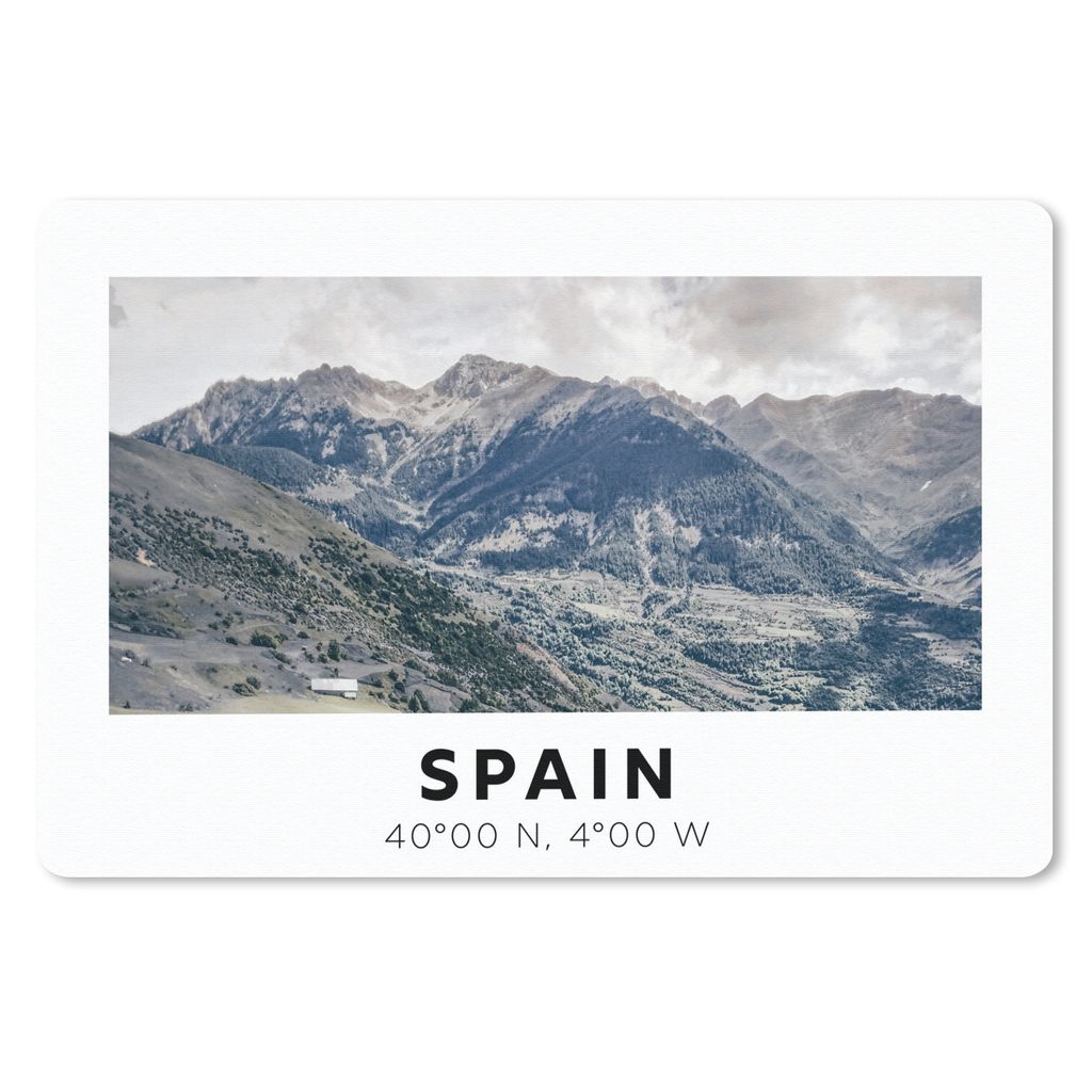 MuchoWow Schreibtischunterlage Spanien - Grün - Europa 60x40 cm - XXL Mauspad - Großes Mauspad